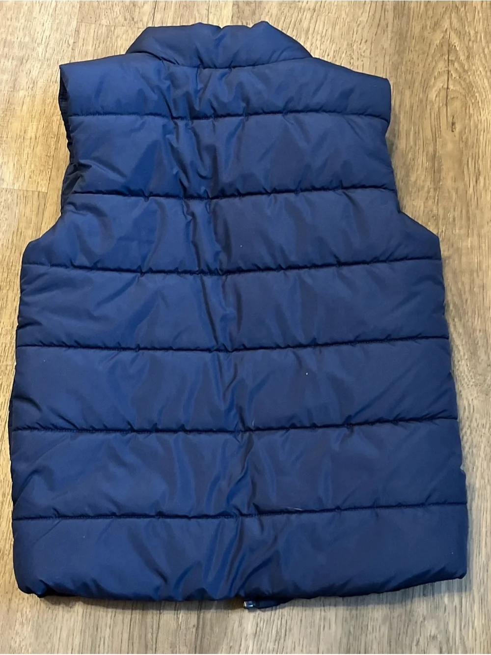 Puma Kids' Navy Blue Puffer Vest with Yellow Logo XS